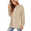 Womens Waterproof Raincoat Lightweight Breathable Rain Jacket Hooded Rain Coat Outdoor Active Windbreaker with Pocket