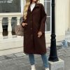Womens Long Pea Coats Single Breasted Lapel Jackets Casual Oversized Wool Blend Overcoats with Pockets