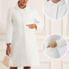 Winter Trench Coat for Women Overcoat Peter Pan Collar Single Breasted Long Pea Coat