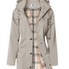 Women's Long Hooded Rain Jacket Outdoor Raincoat Windbreaker
