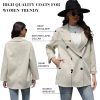 Wool Blend Wrap Coat Women's Superior 70% Wool Coat, Classy Long Wool Coat with Belt