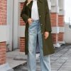 Women's Oversized Trench Coat Single Breasted Windproof Overcoat Classic Button Down Long Jacket