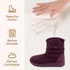 Women's Chenille Knit Bootie Slippers Cute Warm Plush Fleece Memory Foam House Shoes Indoor Outdoor