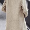 Women’s Coat, Long Sleeve Stand Collar Cardigan Mid-Long Open Front Outwear Overcoat with Zipper Pockets
