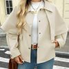 Womens Cropped Trench Coat Casual Lapel Single Breasted Cape Sleeve Short Jacket 2025 Fall Fashion Outerwear
