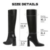 Women's Knee-High Boots Square Toe Chunky Heel Tall Boots for Women Side Zipper Fall Boots 2025 Stylish Long Boots Date Party