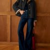 Womens Cropped Trench Coat Classic Collar Oversized Casual Jackets with Checkered Lining (Black-L)