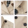 Women's Plus Size Trench Coat Double-Breasted Waterproof Lapel Overcoat Stylish Pea Coat with Detachable Hood