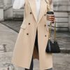 Womens Long Wool Vest Fall Winter Sleeveless Blazer Jackets Trench Coat Outerwear Tops