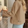Womens Cropped Trench Coat Lightweight Single Breasted Jacket Fall Windbreaker Fashion Outerwear
