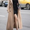 Women's Fall Dressy Office Double Breasted Maxi Long Trench Coat Overcoat