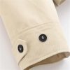 Women's Short Trench Coat Casual Long Sleeve Lapel Belted Jacket Single Breasted Solid Color Outerwear
