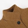 Women's Casual Thicken Wool Blend Stand Collar Single Breasted Pea Coat