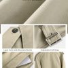 Women's Fall Cropped Trench Coat Double Breasted Casual Trendy Work Office Travel Short Jackets Outerwear with Pocket