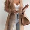 Women's Sheer Mesh Long Sleeve Jacket Summer See Through Belted Button Down Lightweight Cardigan