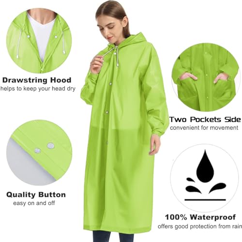 EVA Raincoat Waterproof Rain Poncho Reusable Unisex Men Women Long Clear Rain Wear