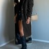Womens Trench Coats Single Breasted Long Windproof Overcoat with Pockets and Belt