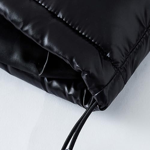 Men's Fashion Shiny Padded Coats Casual Winter Warm ater-Resistant Outwear Zip up Hooded Puffer Jackets
