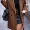 Women Long Sherpa Coat - Fuzzy Faux Fur Trench Jackets Winter Fleece Button Cardigan with Pockets