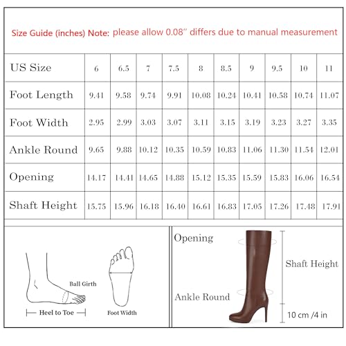 Knee High Boots Women Platform Stiletto Heel Tall Boots Round Toe Fall Winter Long boots for Women