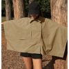 Women's Button Down Jacket Collared Long Sleeve Cloak Poncho Cape Trench Coat