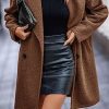 Women Long Sherpa Coat - Fuzzy Faux Fur Trench Jackets Winter Fleece Button Cardigan with Pockets