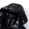 Men's Fashion Shiny Padded Coats Casual Winter Warm ater-Resistant Outwear Zip up Hooded Puffer Jackets