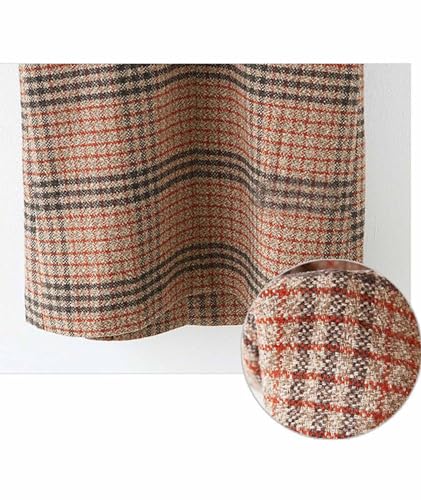 Women's Plaid Trench Coat Double Breasted Long Peacoat Winter Camel Peak Lapel Loose Woolen Jacket Outerwear