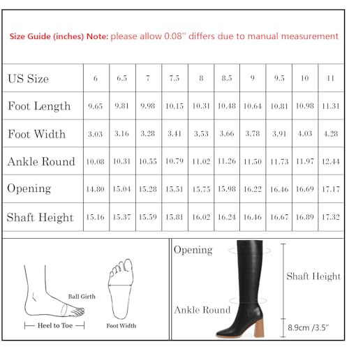 Knee High Boots Women Pointed Toe Stiletto Heel Tall Dress Boots Side Zipper Heeled Boots for Women